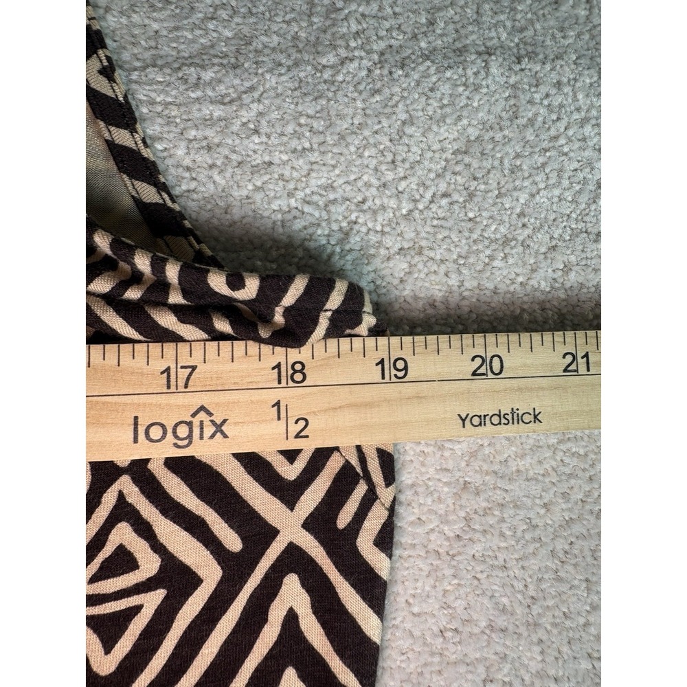Soft Surroundings Tulum Maxi Dress Size Medium Tribal Print Brown Jersey Stretch - Picture 5 of 9